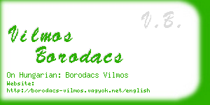 vilmos borodacs business card